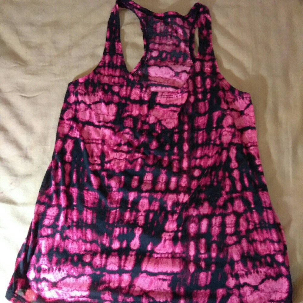 Pink and black tank top